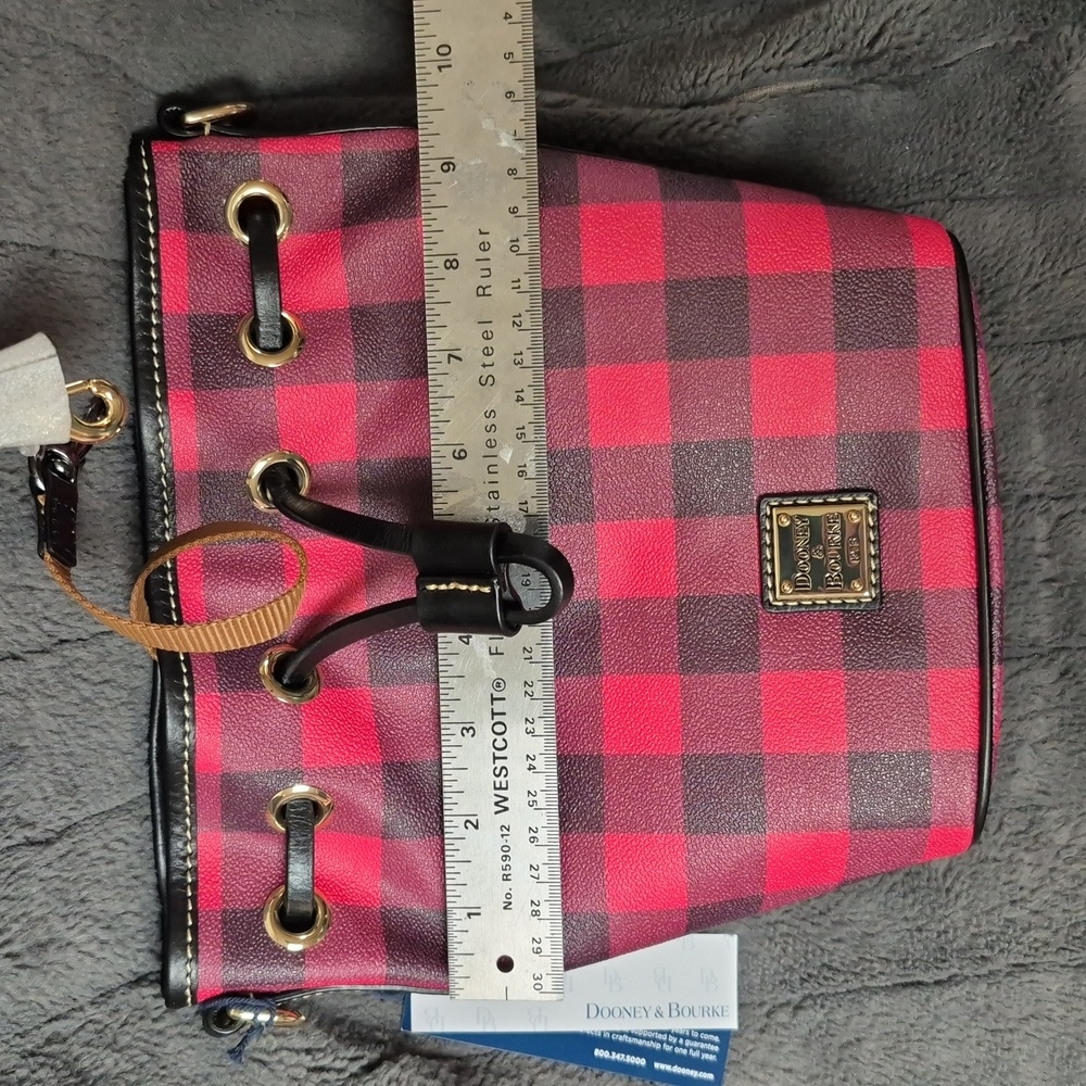 Dooney & Bourke Buffalo Plaid Tucker Drawstring Crossbody Bag, New W Tags - Picture 15 of 17